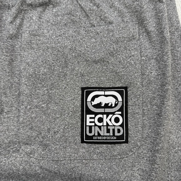 Ecko Unltd Shorts Mens Grey Marled Flyknit Athletic Gym Workout Casual Large - Picture 4 of 8